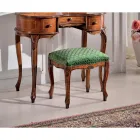 Pouf klasického stylu z ořechového dřeva a látky vyrobené v Itálii - luxus Viadurini