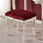 Pouf klasického stylu z ořechového dřeva a látky vyrobené v Itálii - luxus Viadurini