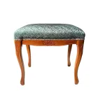 Pouf klasického stylu z ořechového dřeva a látky vyrobené v Itálii - luxus Viadurini