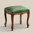 Pouf klasického stylu z ořechového dřeva a látky vyrobené v Itálii - luxus Viadurini