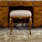 Pouf klasického stylu ze dřeva potažený látkou Made in Italy - Cambrige Viadurini