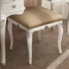 Pouf klasického stylu ze dřeva potažený látkou Made in Italy - Cambrige Viadurini