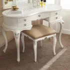 Pouf klasického stylu ze dřeva potažený látkou Made in Italy - Cambrige Viadurini