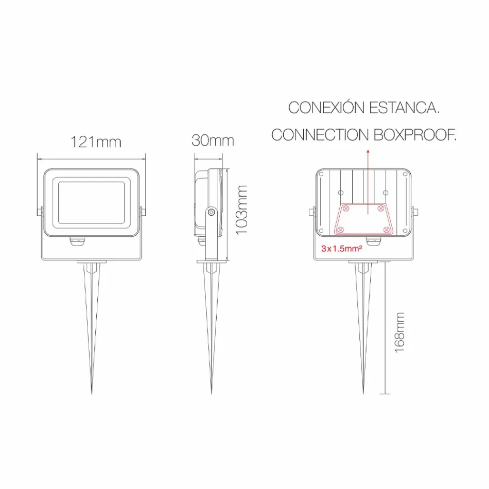 4 kusy Corten Aluminium Venkovní LED reflektorový projektor – Světle modrý Viadurini