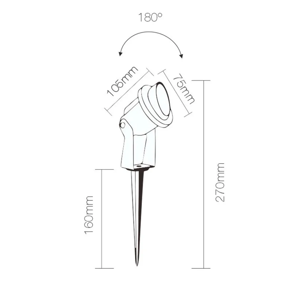Venkovní LED reflektor z matného černého hliníku 4 kusy - Oliver Viadurini