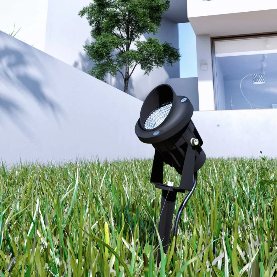 Projektorové LED zapuštěné bodové světlo z matně černého hliníku 4 kusy - Obrina Viadurini