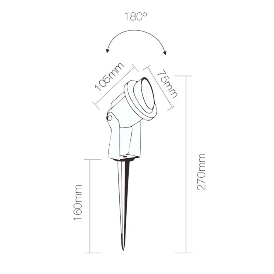 Projektorové LED zapuštěné bodové světlo z matně černého hliníku 4 kusy - Obrina Viadurini
