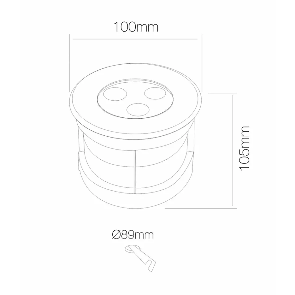 Kulaté bodové světlo s LED Outdoor z nerezové oceli - Dakota Viadurini