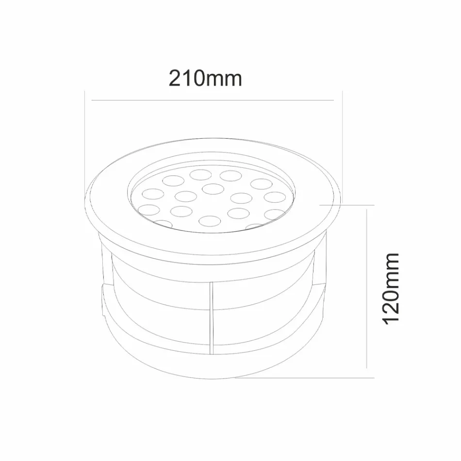 Kulaté bodové světlo s LED Outdoor z nerezové oceli - Dakota Viadurini