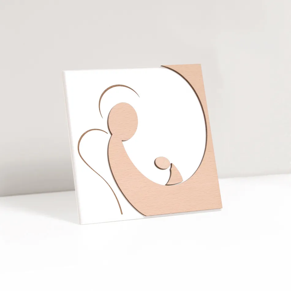 Malý obrázek znázorňující anděla matky laserem ryté Made in Italy - Augustina Viadurini