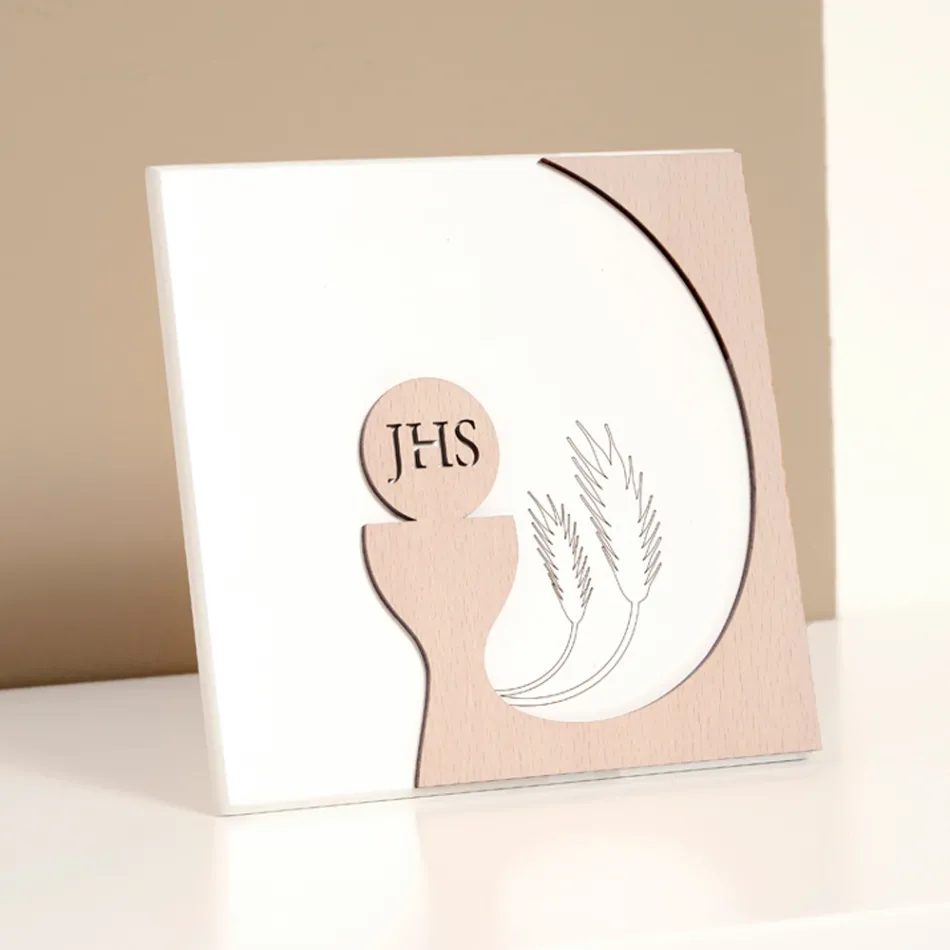 Malý obrázek znázorňující eucharistii laserem vyrytý Made in Italy - Ingrid Viadurini