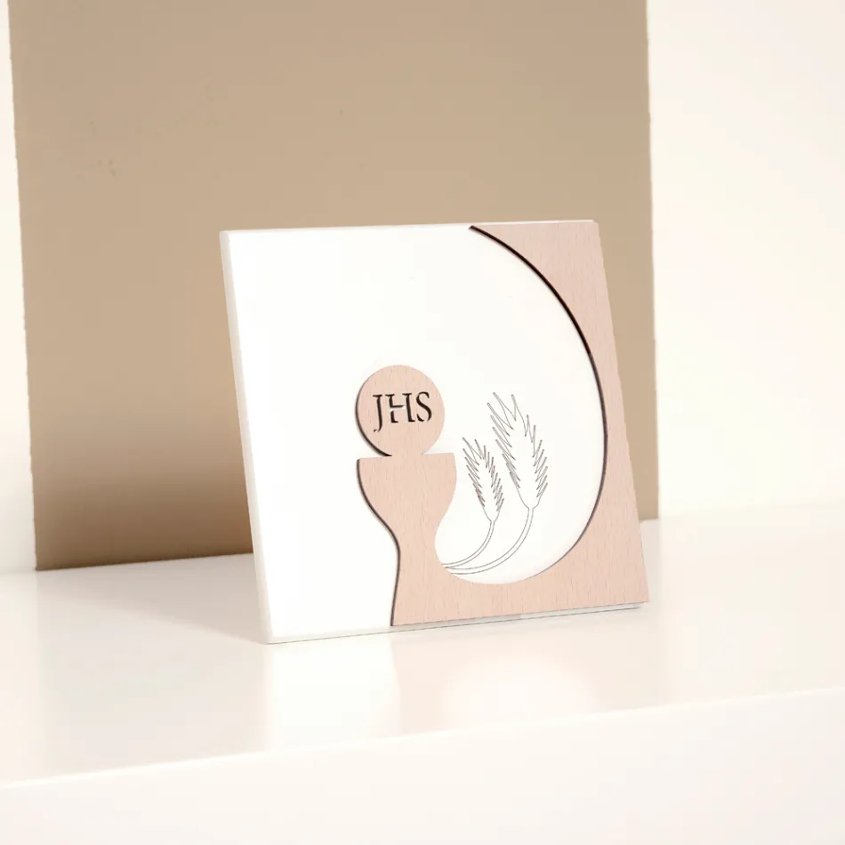 Malý obrázek znázorňující eucharistii laserem vyrytý Made in Italy - Ingrid Viadurini