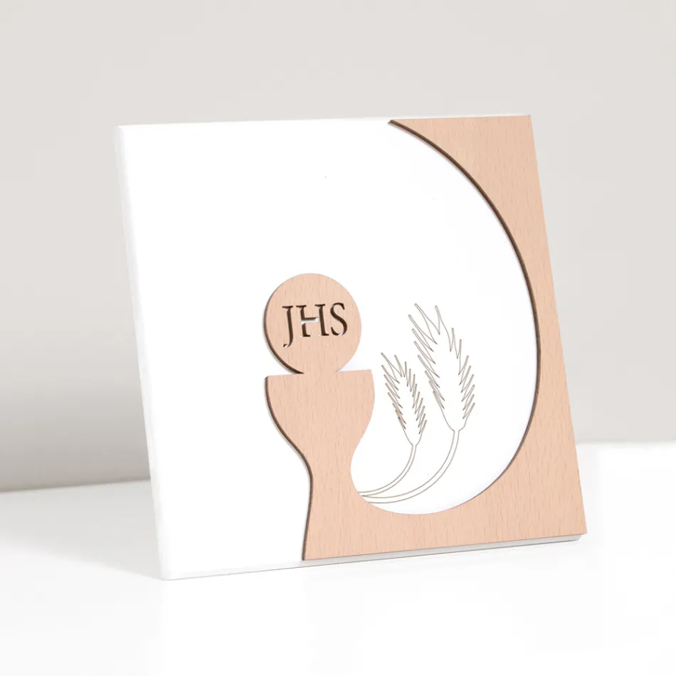 Malý obrázek znázorňující eucharistii laserem vyrytý Made in Italy - Ingrid Viadurini