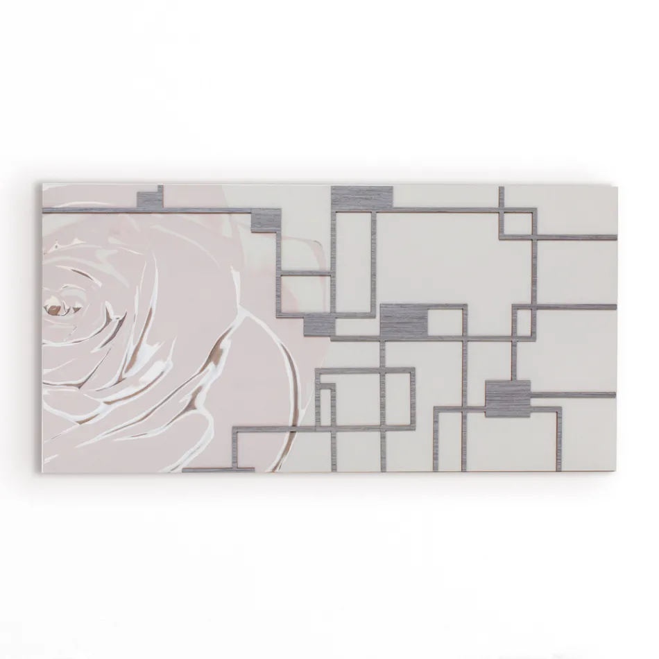 Malba růží a geometrickými tvary Made in Laser Made in Italy - Rin Viadurini