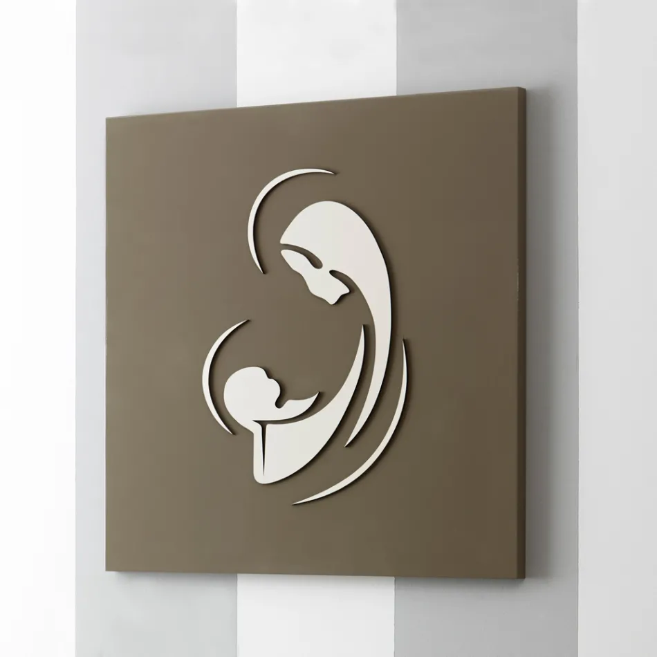 Laserem vyrytý obraz Madony s dítětem Made in Italy - Bashira Viadurini