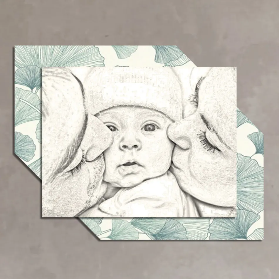 Dřevěný obrázek s potiskem pusinky pro dítě Made in Italy - Andorra Viadurini