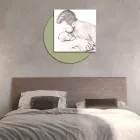 Dřevěný obrázek s potiskem otce líbajícího svého syna Made in Italy - Belgium Viadurini