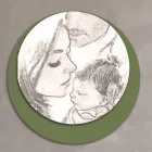 Dřevěný obrázek s potiskem spojené rodiny Made in Italy - Canada Viadurini