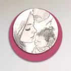 Dřevěný obrázek s potiskem spojené rodiny Made in Italy - Canada Viadurini