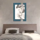 Dřevěný obraz s potiskem muže s dítětem Made in Italy - Kosovo Viadurini