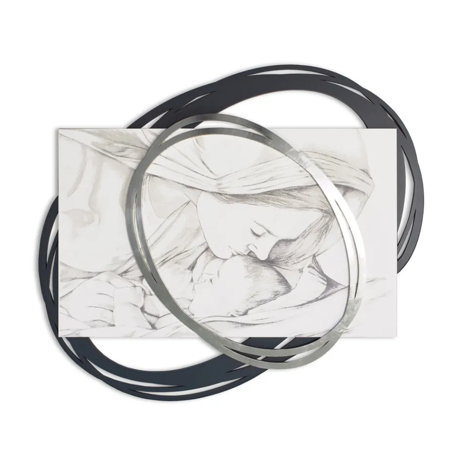 Laserem vyrytý obraz s Mary's Kiss to Jesus Made in Italy - Sylvie Viadurini