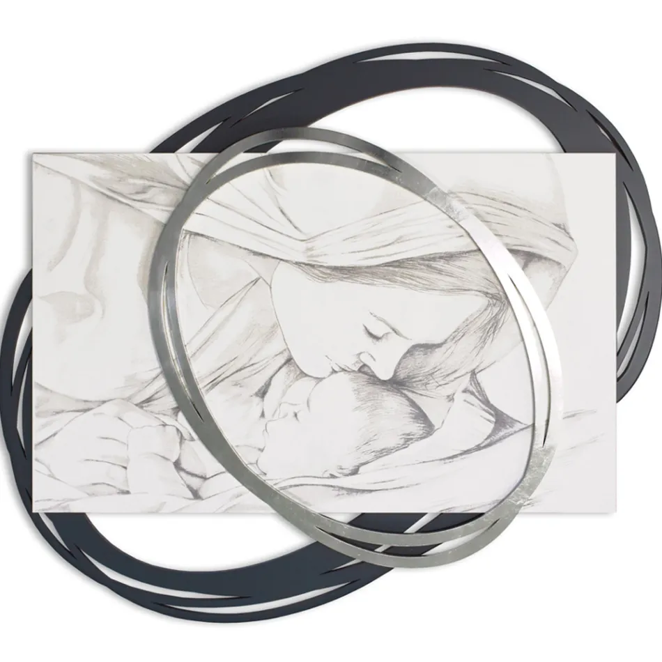 Laserem vyrytý obraz s Mary's Kiss to Jesus Made in Italy - Sylvie Viadurini