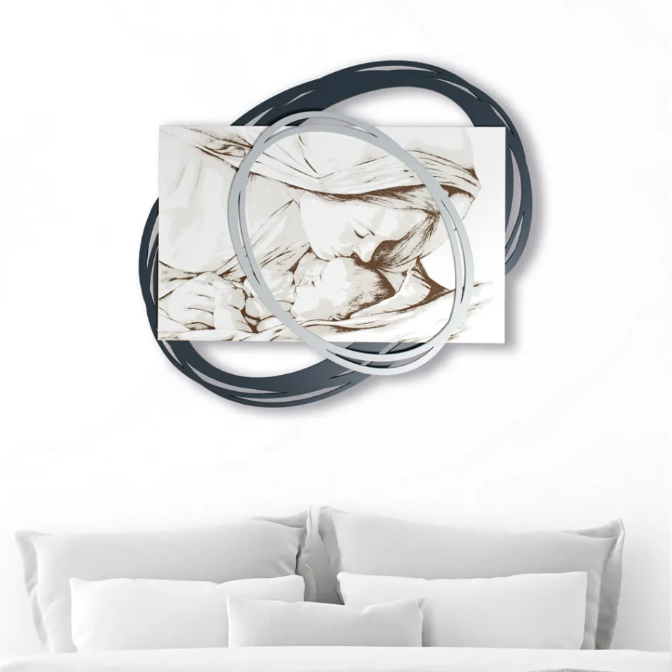 Laserem vyrytý obraz s Mary's Kiss to Jesus Made in Italy - Sylvie Viadurini