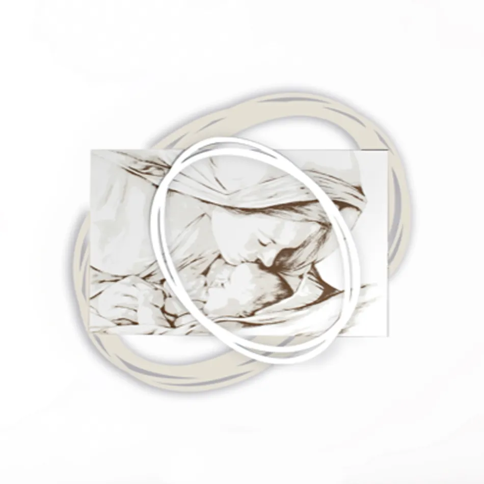 Laserem vyrytý obraz s Mary's Kiss to Jesus Made in Italy - Sylvie Viadurini