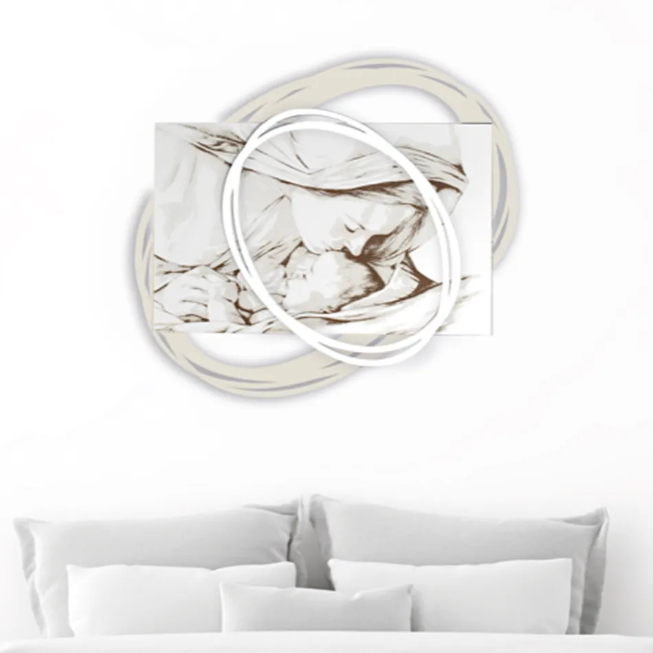 Laserem gravírovaný obraz s Mary's Kiss to Jesus Made in Italy - Sylvie Viadurini