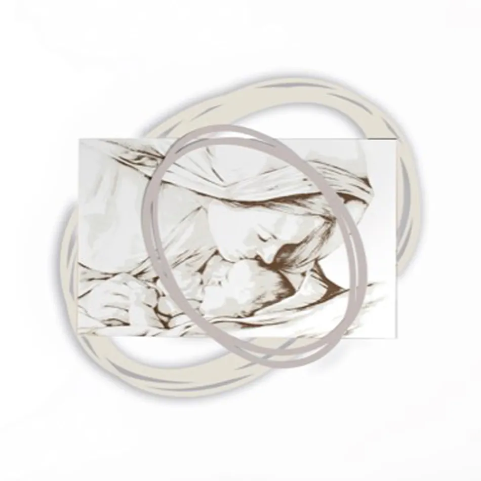 Laserem gravírovaný obraz s Mary's Kiss to Jesus Made in Italy - Sylvie Viadurini