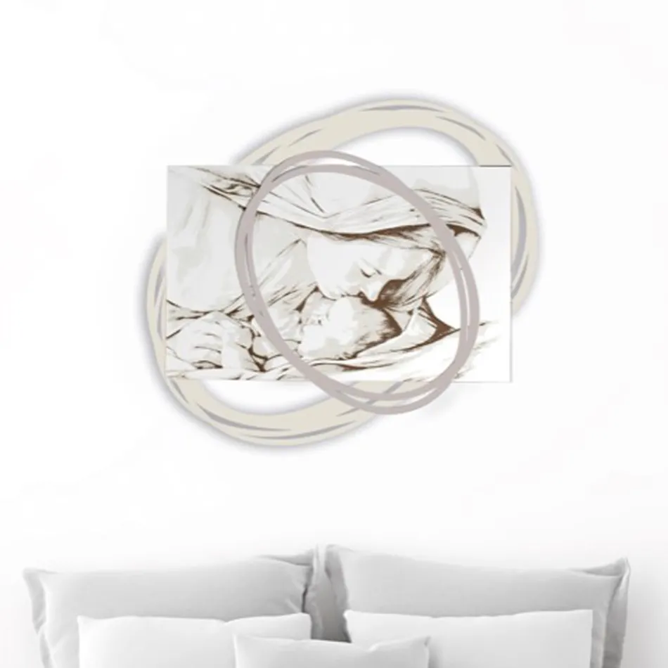 Laserem gravírovaný obraz s Mary's Kiss to Jesus Made in Italy - Sylvie Viadurini