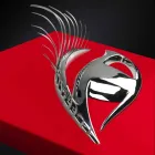 Moderní řemeslný rám ze dřeva, oceli a pryskyřice vyrobený v Itálii - oko Viadurini