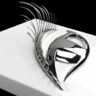 Moderní řemeslný rám ze dřeva, oceli a pryskyřice vyrobený v Itálii - oko Viadurini