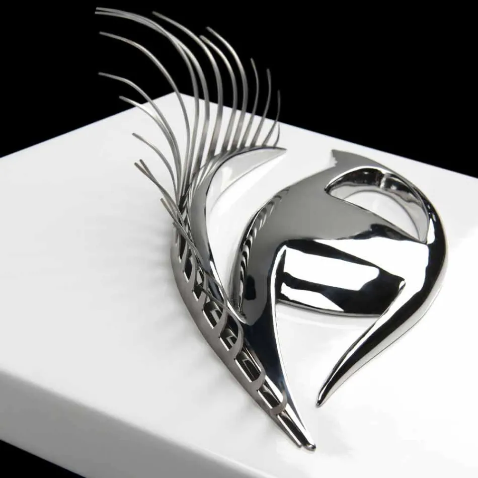 Moderní řemeslný rám ze dřeva, oceli a pryskyřice vyrobený v Itálii - oko Viadurini