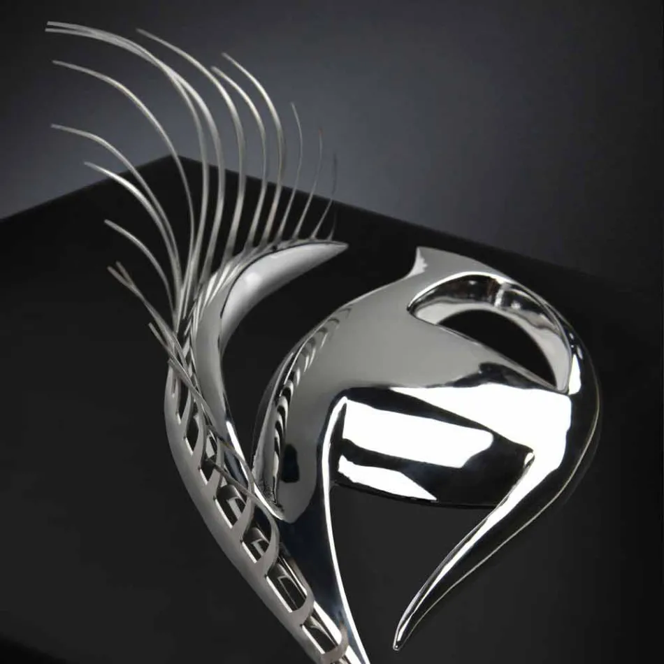 Moderní řemeslný rám ze dřeva, oceli a pryskyřice vyrobený v Itálii - oko Viadurini