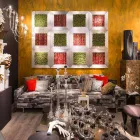 Moderní nástěnný obraz z kovu a umělých květin vyrobený v Itálii - Trimo Viadurini