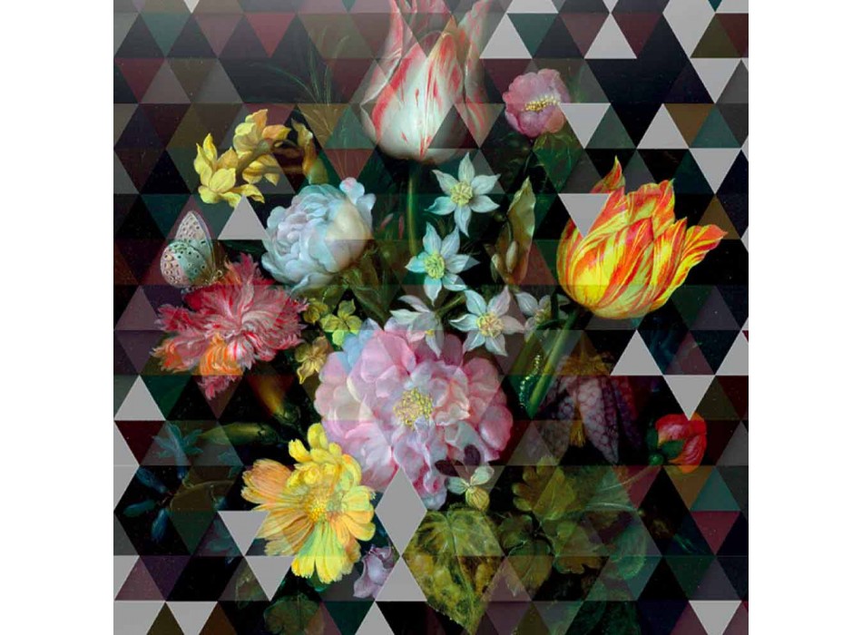 Moderní skleněný nástěnný obrázek s květinovým potiskem vyrobený v Itálii - Ganza Viadurini