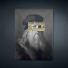 Obraz na plátně s potiskem a detailem se zlatými listy vyrobený v Itálii - Vinci Viadurini