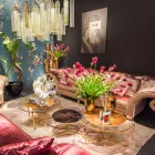 Obraz na plátně s potiskem a detailem se zlatými listy vyrobený v Itálii - Vinci Viadurini