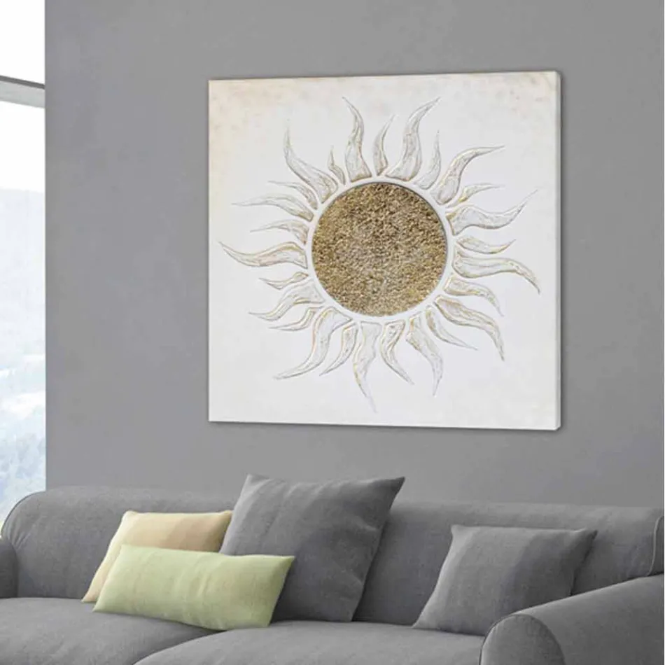 Obývací pokoj se strukturou slonoviny a ručně dekorovanými dekoracemi Luis Viadurini