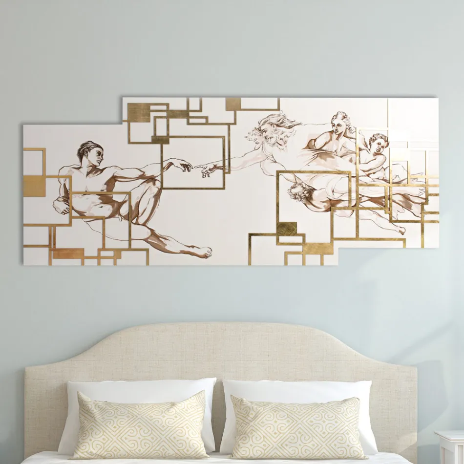 Obraz vyrobený laserem, který znázorňuje tvorbu Made in Italy – Pirucchio Viadurini