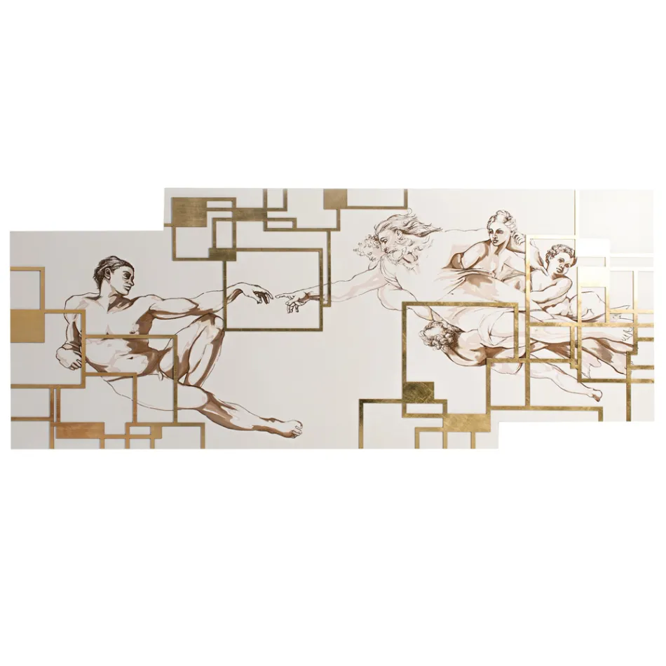 Obraz vyrobený laserem, který znázorňuje tvorbu Made in Italy – Pirucchio Viadurini