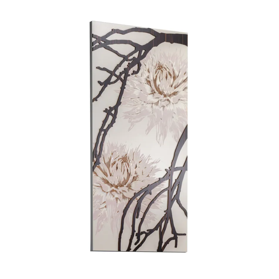 Obraz vyrobený laserem s květem jiřin Made in Italy - Taka Viadurini