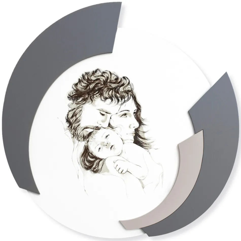 Kulatý obraz vyrobený laserem z rodiny Made in Italy - Margherita Viadurini