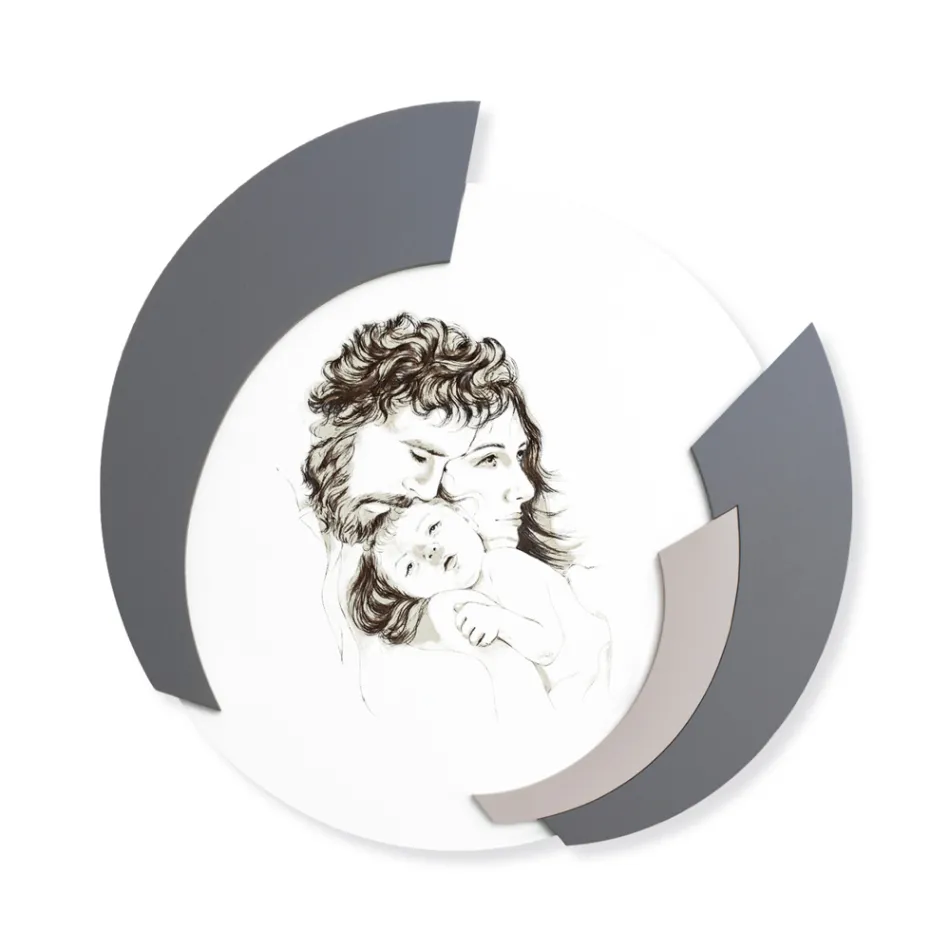 Kulatý obraz vyrobený laserem z rodiny Made in Italy - Margherita Viadurini