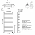 Moderní vertikální nástěnný designový elektrický radiátor do 700 W - police Viadurini