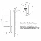 Vertikální elektrický radiátor v moderním ocelovém designu do 1000 W - řez Viadurini