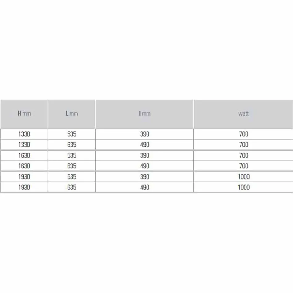 Vertikální elektrický radiátor v moderním ocelovém designu do 1000 W - řez Viadurini