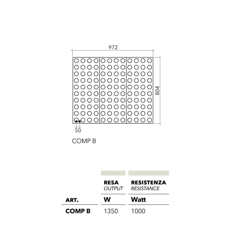 Cihlový moderní designový elektrický lego radiátor v hliníku a mědi od Scirocco H Viadurini