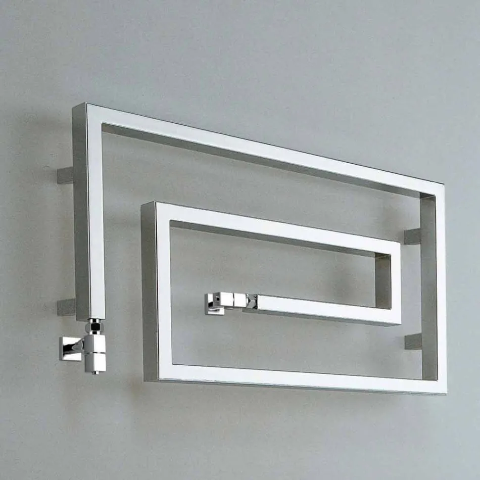 Chladič hydraulického chromované vyhřívané věšáky na ručníky Snake Scirocco H, design Viadurini